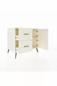 Commode Kronos avec une étagère, 2 tiroirs et 2 portes, Pierre de lune-Pierres de lune
