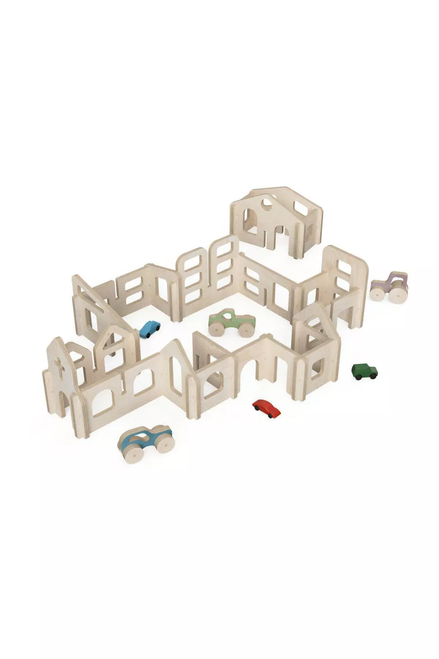 - Jouet éducatif Toy City en bois naturel et sain Montessori