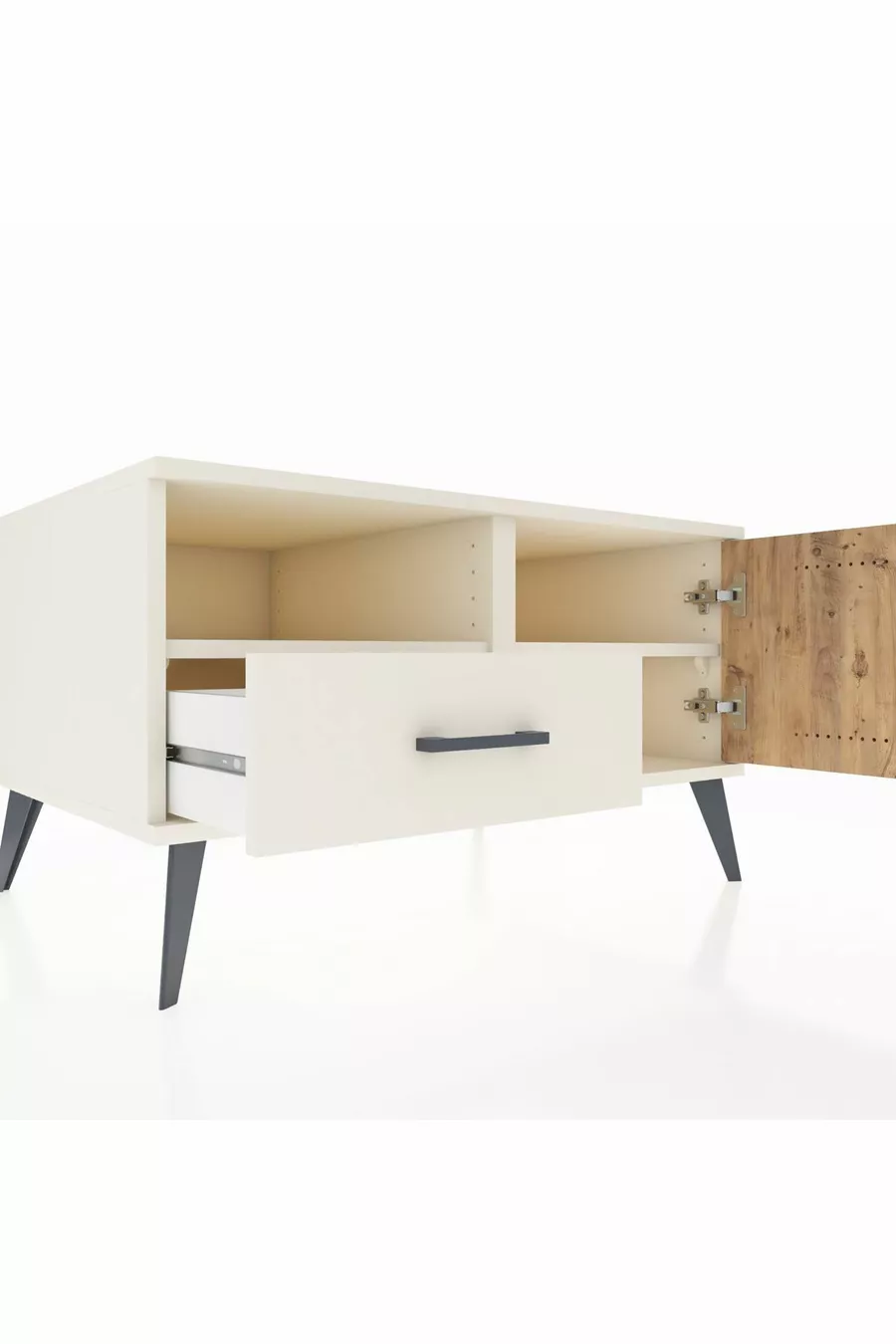 Kronos Dresser 2-Shelf Single Drawer Single Door Moonstone-Pine/Moonstone