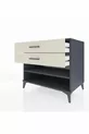 Commode Kronos avec une étagère et 2 tiroirs Anthracite-Pierre de Lune