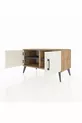 Commode Hyperion 2 étagères 2 portes Pin-Sable/Anthracite