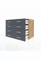 Commode Hyperion 8 tiroirs Pin-Pierres d'onyx/Anthracite