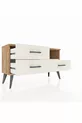 Commode Arges à un seul étagère et 3 tiroirs en pin-onyx