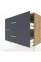Commode Kronos à 2 tiroirs Pin-Anthracite