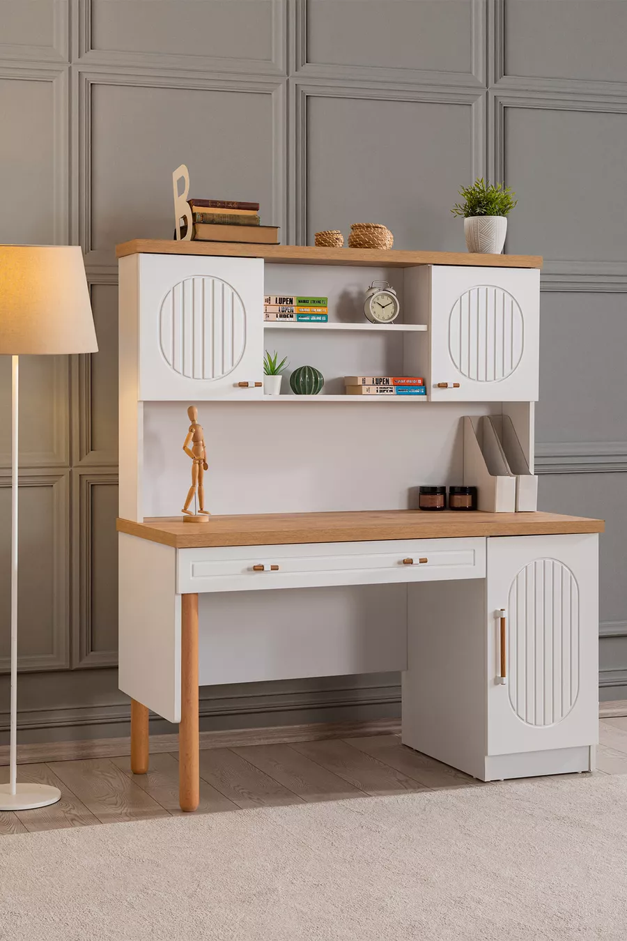 Vita Bohem Genç Odası - 4 Kapaklı Dolap, Karyola, komodin, Çalışma Masası, Şifonyer