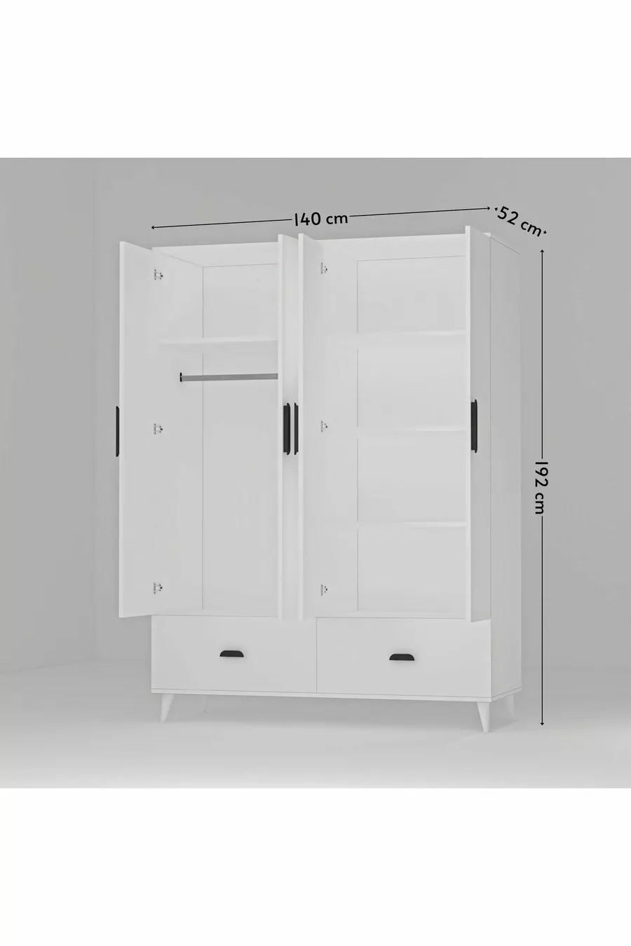 Ensemble de Chambre Jeune İnci (GARDEROBE, CHIFFONNIER, CHEVET)