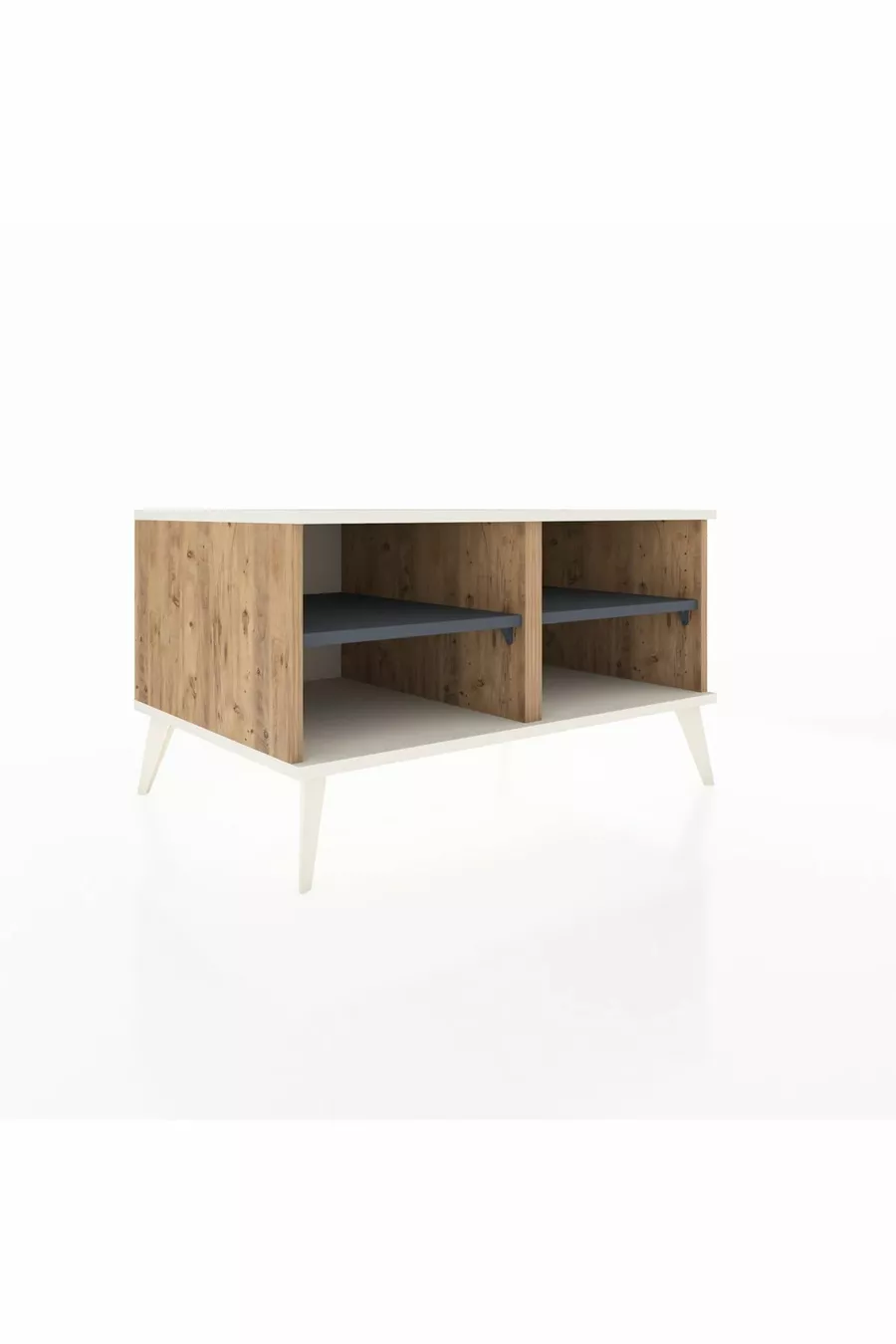 Commode Kronos 2 étagères Pin-Silex/Anthracite
