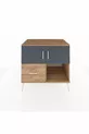 Commode Kronos avec 2 étagères, 1 tiroir et 2 portes, Pin-Anthracite/Pin