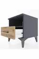 Commode Hyperion à une étagère et un tiroir Anthracite-Pin
