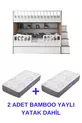 Rolluik Stapelbed / 2 stuks Bamboe veerbed inclusief / % MDF