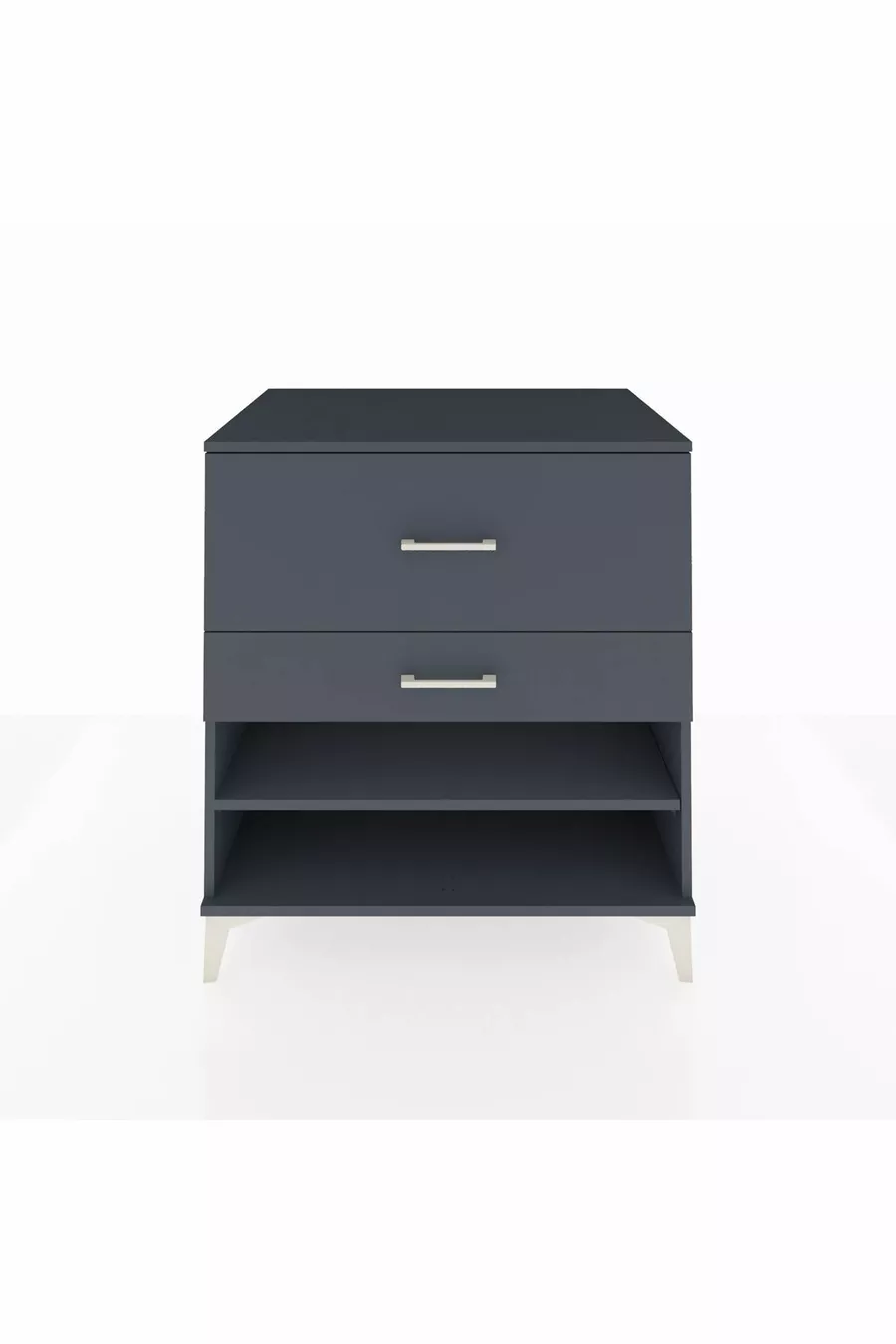 Commode Kronos à une étagère et 2 tiroirs Anthracite-Anthracite