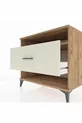 Commode Kronos à une étagère et un tiroir, en pin et travertin