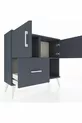 Commode Arges 2 étagères 1 tiroir 2 portes Anthracite-Anthracite