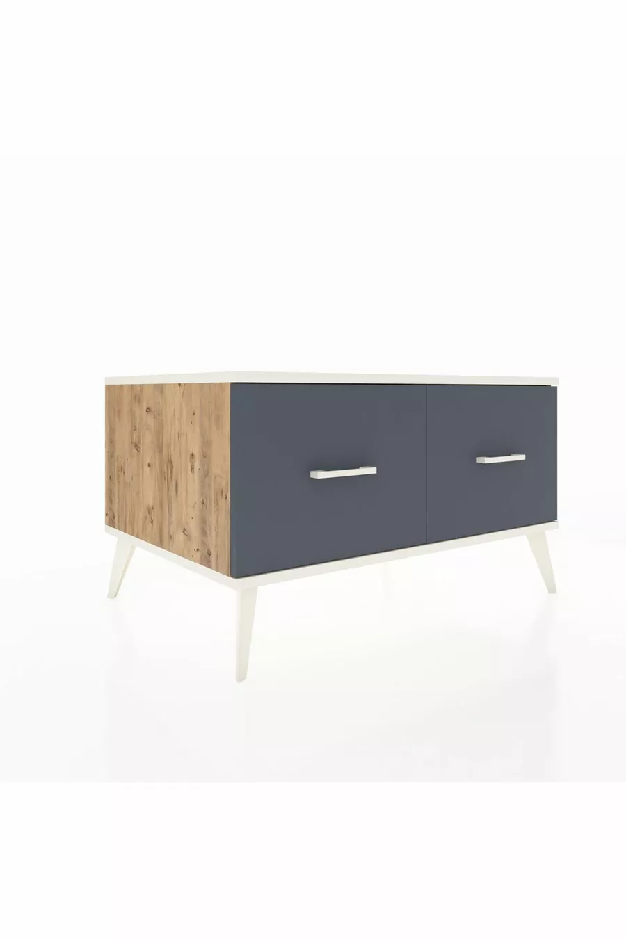 Commode Kronos 2 tiroirs Pin-Achat/Anthracite