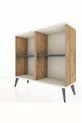 Commode Arges à 2 étagères Pin-Silex/Anthracite