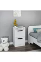 غرفة نوم للشباب من لوسيس، طقم رباعي أبيض: مكتب دراسة - خزانة ملابس - منضدة جانبية - سرير - لوسيس