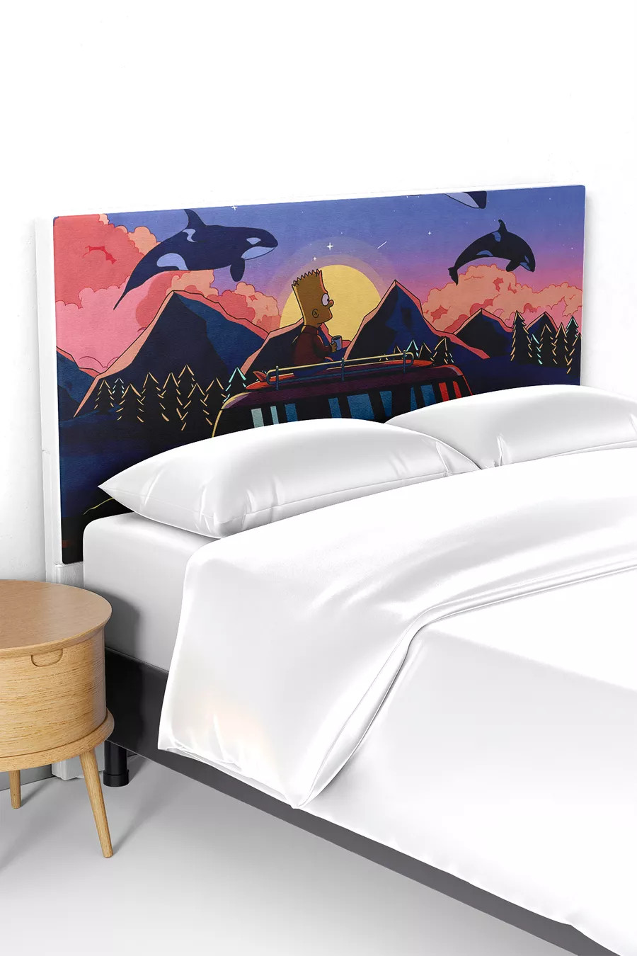 Simpsons Pattern Children's Bed Base Headboard Cover