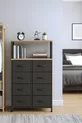Commode à 2 étagères et 8 tiroirs pour chambre à coucher et chambre d'enfant, organiseur à tiroirs en cuir