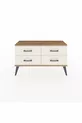 Commode Arges 4 étagères Pin-Pin/Pierre d'ardoise