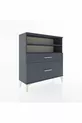 Commode Arges 2 étagères 2 tiroirs Anthracite-Anthracite