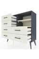 Commode Arges 2 étagères 6 tiroirs Anthracite-Pierre de lune