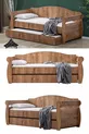 Bunk Bed with Trundle, Wooden Trundle Bed - Walnut