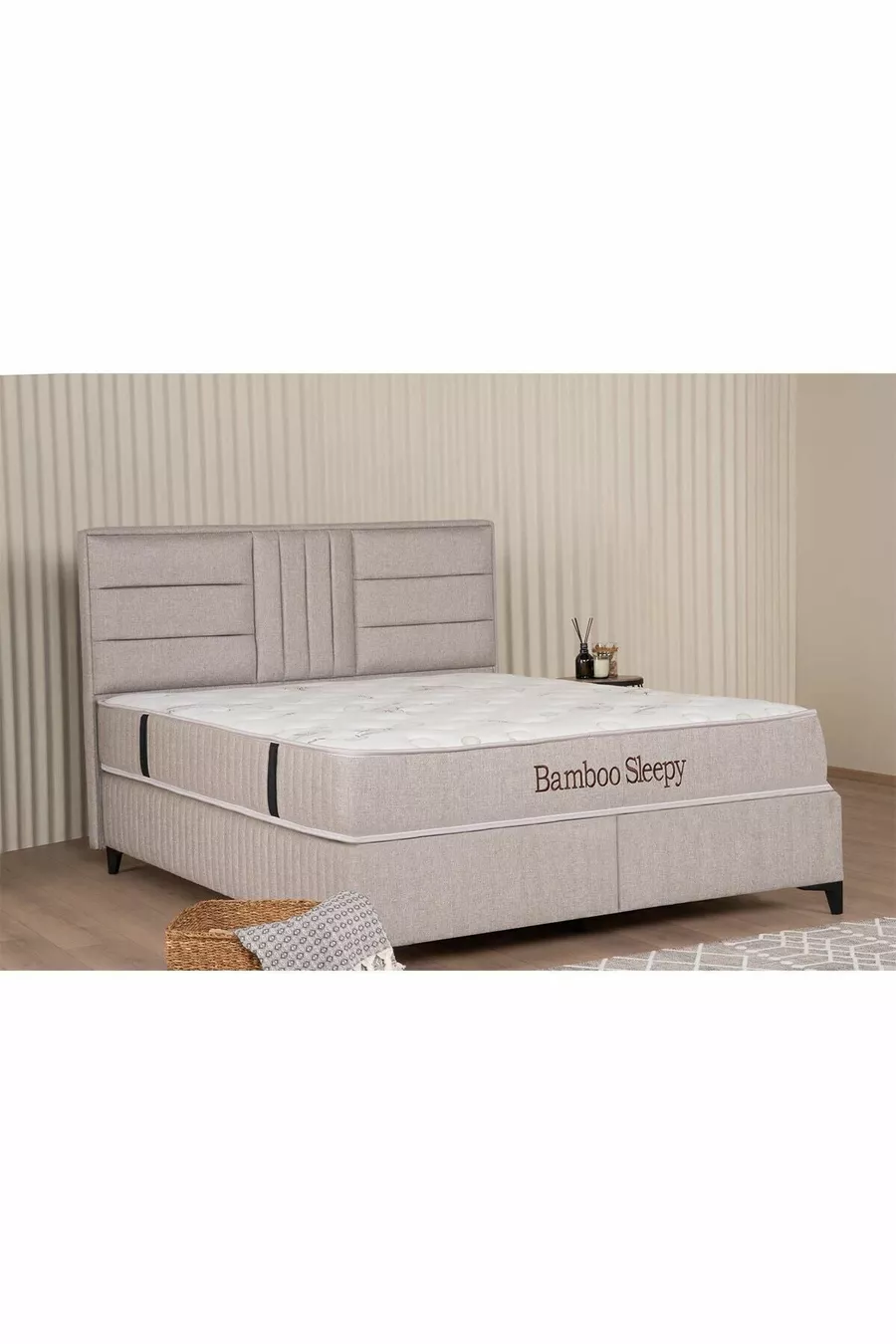 Ensemble de lit avec sommier, tête de lit et rangement Bamboo Sleepy