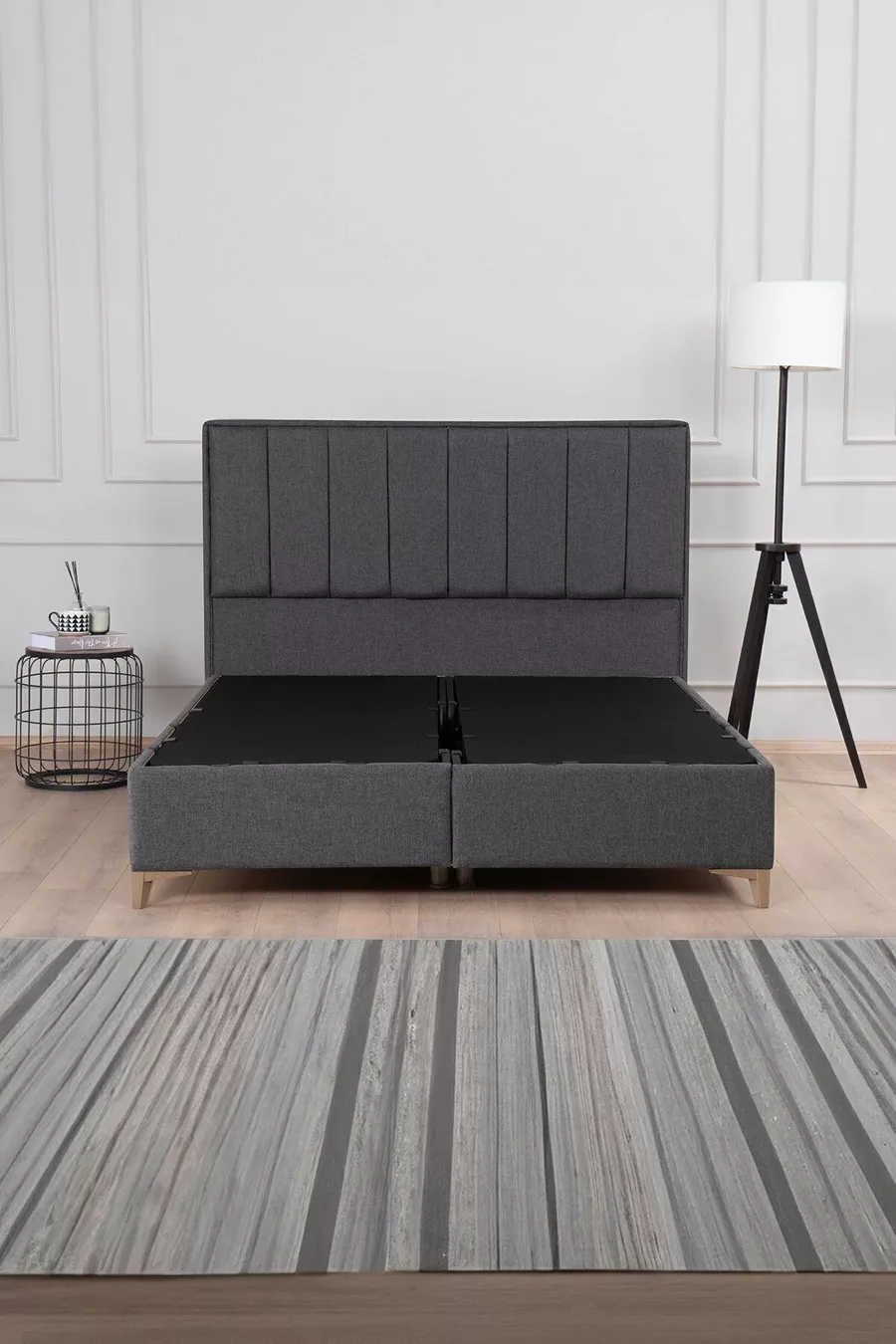 Gold Therapy Storage Bed Anthracite (HEADBOARD AND MATTRESS NOT INCLUDED)