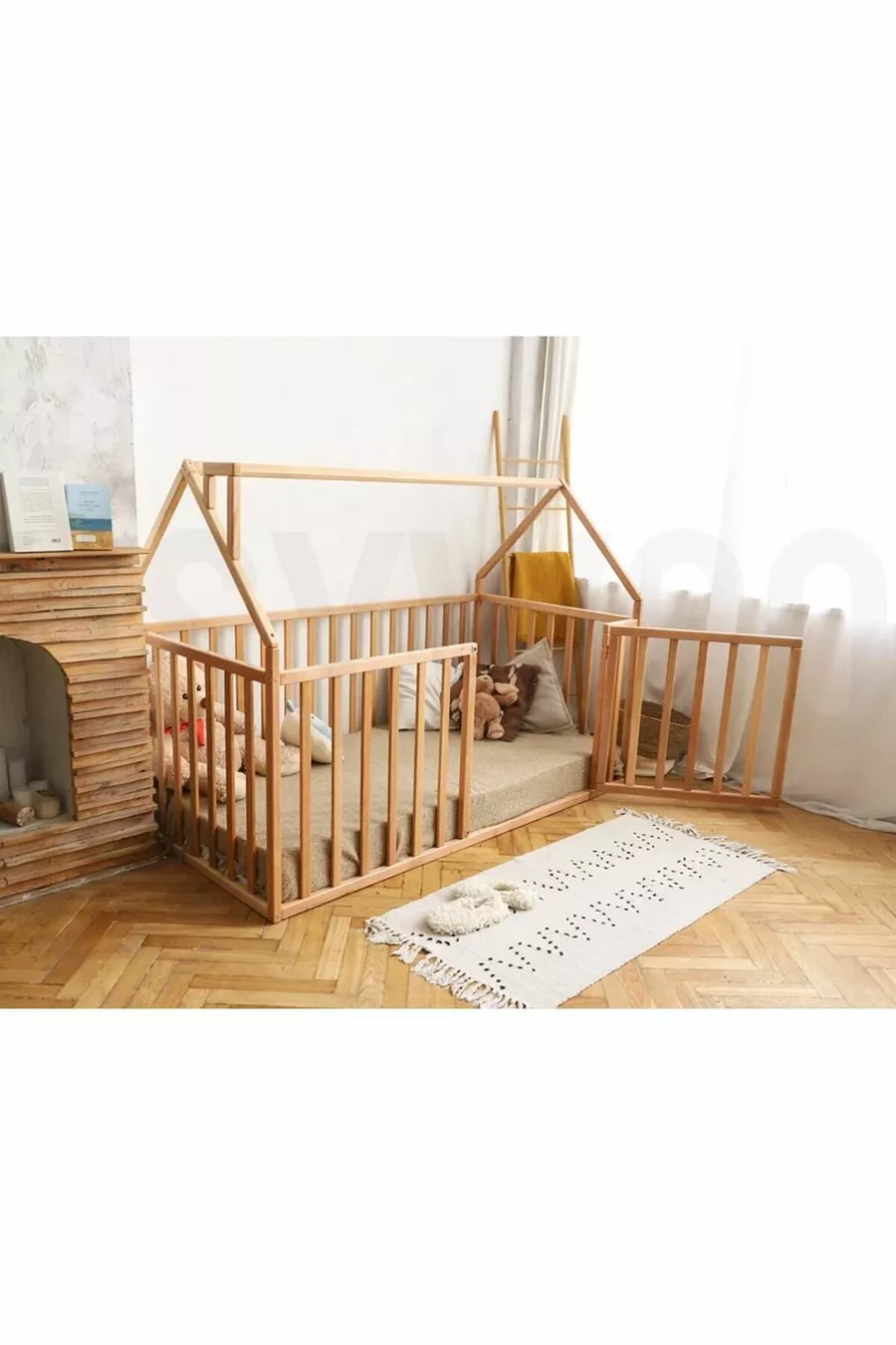 Ahşap Montessori Karyola - Masif Ahşap Karyola - Montessori Çocuk Ve Bebek Yatak 