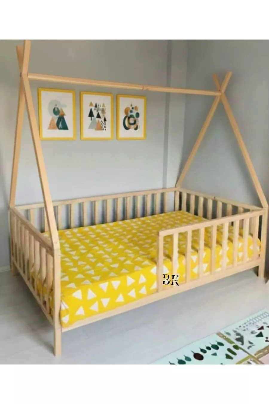 Lettino per bambini Montessori naturale stile Nativo Americano