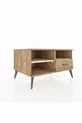 Commode Kronos à 2 étagères et 1 tiroir Pin-Pierre d'argile/Pin
