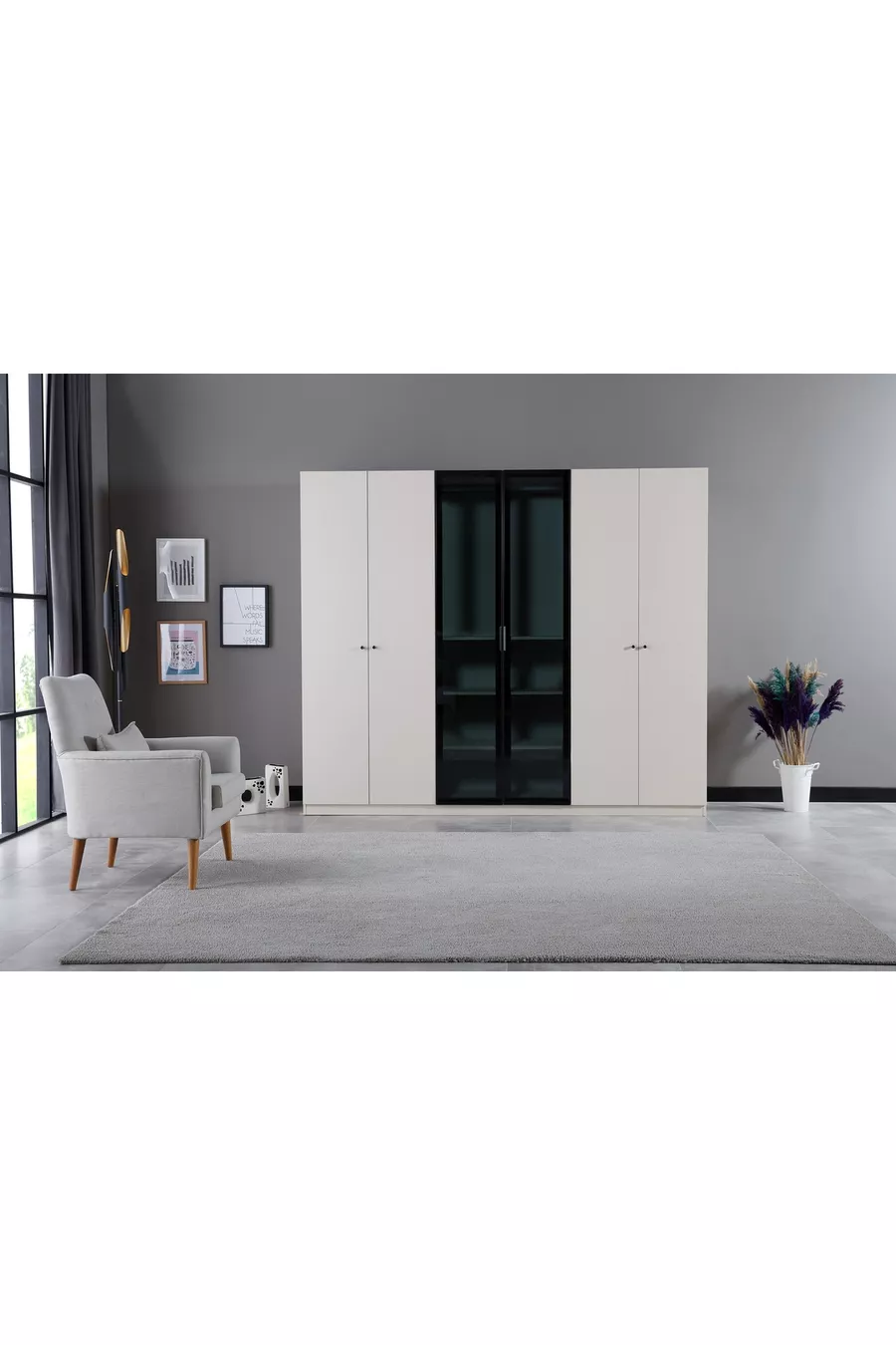 Solina Schlafzimmer-Set, Beige, 6-türig