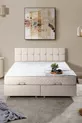 Berlin Double Bed Base and Headboard Set, Cream