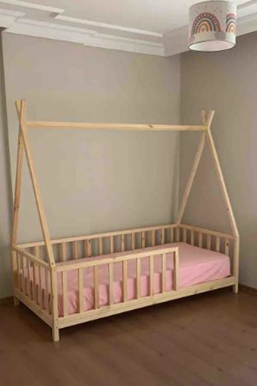 Lettino Montessori per Bambini e Neonati Unisex in Legno Naturale