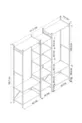 -Shelf Metal Wardrobe Metal Hall Stand Open Wardrobe Clothes Cabinet Coat Rack Openix Pine