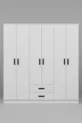 Armoire à vêtements Ekoser 6 portes 2 tiroirs blanc mat