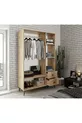 Akasya 3 Kapaklı 2 Çekmeceli Mdf Gardrop Elbise Dolabı Meşe - Tamamı 1. Kalite Mdf