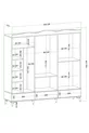 Armoire Luna 6 avec miroir, 3 tiroirs, couverture à 6 portes, en pin Atlantique