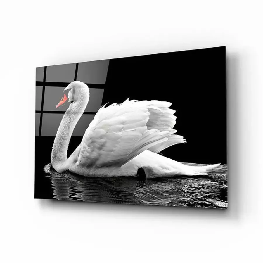 Peinture sur verre de cygne