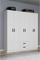 Armoire à vêtements Ekoser 6 portes 2 tiroirs blanc mat