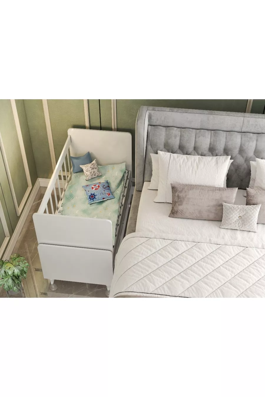 Culla con cassetto * Altalena per neonato con letto regalo, fissa e oscillante