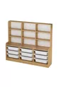 9-Basket 9-Shelf Cabinet Multi-Purpose Cabinet Toy Cabinet Almina Sapphire Oak
