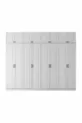 Armadio da abbigliamento bianco in MDF completo con 8 ante, scaffali e montaggio gratuito