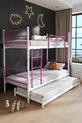 Lit superposé Trend Yavrulu compatible avec lit 3 personnes, métal rose foncé