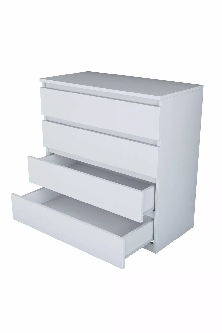 Rani Commode 4 tiroirs Chambre à coucher Chambre de bébé Blanche X cm