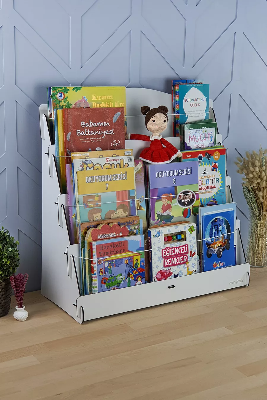Lucky Montessori Holz-Kinderzimmer 4-stufiges Bücherregal