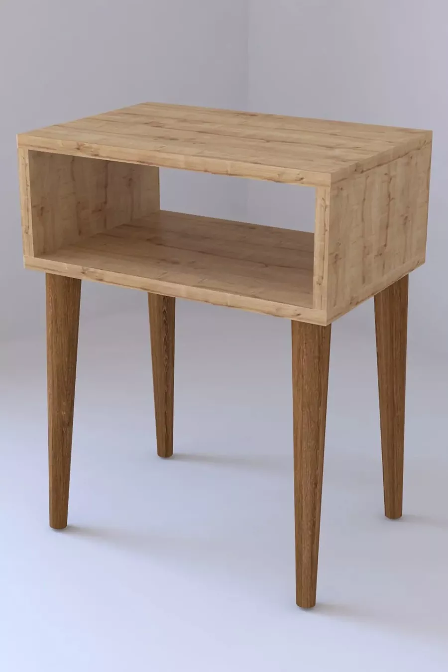 Table de chevet rétro Neptune, table de chevet modulable, table basse multifonction en chêne