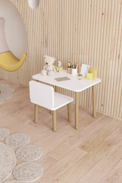 Write-Erase Surface Kids Table - Activity Table - Children's Study Desk Set with 1 Chair