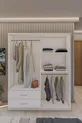 Gm  Diva Armoire Blanche à 4 Portes et 2 Tiroirs avec Miroir