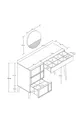 TOELETT ROSE CON SPECCHIO (CON GAMBE IN LEGNO) CON STRUTTURA IN MDF E 4 CASSETTI, COLORE BIANCO